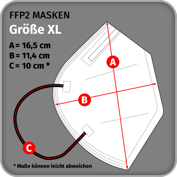 KFZ-FFP2-2er Set FFP2 Stolfig MA - 020 - XL - Weiß 2 Stk. - schwarze Ohrbänder
